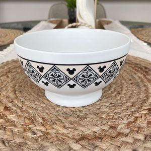 Disney Mickey Mouse Homestead Black and White Pattern Ceramic Bowl Disney Parks